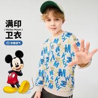 【秋季特卖】潮酷满印男童套头长袖上衣米奇IP撞色印花儿童卫衣