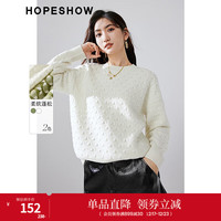 红袖高级感气质毛针织衫冬季2024新款女装肌理感落肩圆领别致小众上衣