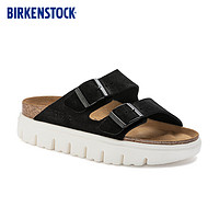 BIRKENSTOCK 勃肯 Papillio软木拖鞋女款厚底双带Arizona系列 黑色窄版1023717 37