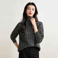 春竹 SPRING BAMBOO100%绵羊毛/秋冬加厚中古绞花慵懒风毛衣针织女羊毛衫