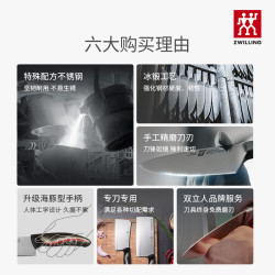 双立人 中片刀多用刀菜刀切片刀切丝刀切菜刀果蔬刀锋利刀具套装