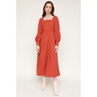 秋季方领长款显瘦连衣裙女038EAL33-8140