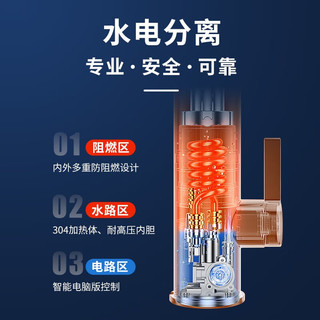 太阳雨（sunrain）电热水龙头即热式不锈钢快速热水龙头冷热加热器变频恒温厨房宝阳台家用热水器 【2024】万向头数显+不锈钢机身+插头