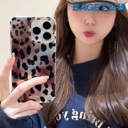 EAGET 忆捷 ins简约渐变棕色豹纹iPhone16Pro手机壳苹果15ProMax硬壳13/12/14