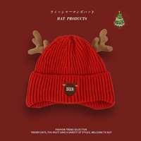 慕瑾繁饰 Mu Jin Fan Shi 情侣可爱鹿角针织帽 户外保暖护耳帽