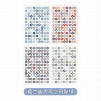 MOYL 小圆点字母数字贴纸 彩色渐变系列莫兰迪ins风学生基础咕卡手帐不干胶贴画波点圆形少女手账装饰素材diy拼贴