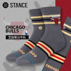 STANCE 斯坦斯 NBA公牛队联名中筒运动袜 3双装