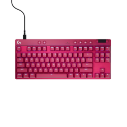 罗技 PRO X TKL Rapid 87键 有线机械键盘 粉色 RT快银磁轴 RGB