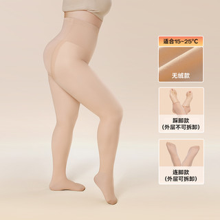 小辣代言 菇娘家光腿大码秋冬季加绒加厚丝袜裸感打底裤袜女 踩脚-白皙肤-均码【身高155-170cm  80-130斤】