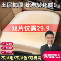 嘉柏兰冬季汽车坐垫毛绒加厚短毛绒件套羊毛单片靠背座垫保暖后排 两件
