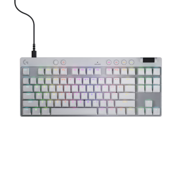 罗技 PRO X TKL RAPID 87键 有线机械键盘 白色 RT快银磁轴 RGB