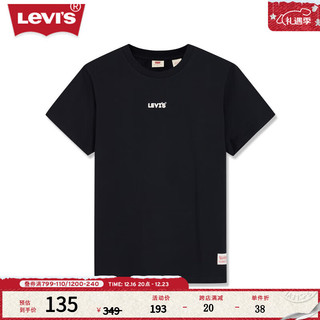 Levi's李维斯女士简约百搭休闲短袖T恤 黑色 A9269-0000 S