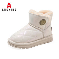 ABCKIDS ABC KIDS儿童雪地靴 男女童大棉鞋加绒冬款靴子仿牛皮短靴（2款颜色可选）