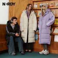 NERDY冬季防风保暖简约保暖连帽女长厚款外套运动羽绒服