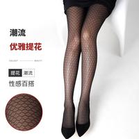 俏佳人 2条ins潮薄款提花丝袜气质美腿舒适打底连裤袜女