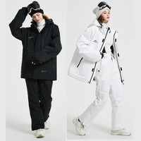 23款韩版滑雪服套装男女同款防风防水保暖外套单双板滑雪衣裤