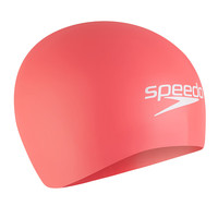 速比涛纯色鲨鱼皮硅胶泳帽 竞速训练专业男女通用钢盔纯色泳帽 火焰红
