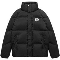 KELME卡尔美运动长款羽绒服加厚外套冬季休闲保暖防寒服 黑色 170/M