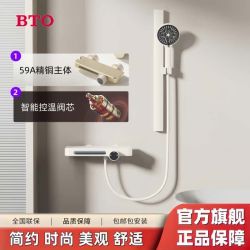 BTO 板陶 全铜简约风浴室卫生间家用增压沐浴淋浴分体式花洒套装