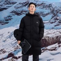 美津浓 Mizuno【长款加厚】秋冬户外出行男式保暖抗寒棉衣时尚休闲连帽加棉外套