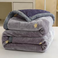 雅鹿加厚拉舍尔毛毯被子冬铺床加绒宿舍单人盖毯婚庆办公室午休绒毯子 74#星河美梦 双层加厚180X220cm约6斤