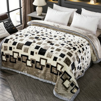 雅鹿加厚拉舍尔毛毯被子冬铺床加绒宿舍单人盖毯婚庆办公室午休绒毯子 319灰绿 双层加厚180X220cm约6斤