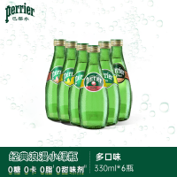 perrier 巴黎水 充气天然矿泉水 多口味 330ml*6瓶