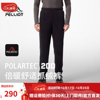 伯希和(Pelliot)【P系列】Polartec200抓绒裤男女24秋冬户外防风摇粒绒登山裤 【男款】漫暮黑 | POLARTEC 200 XL