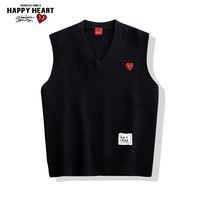 查尔斯桃心 毛衣背心男士坎肩无袖秋冬季内搭2024针织打底衫 黑色 L