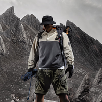 Monster Guardians运动卫衣男 高密度摇粒绒舒适保暖撞色高领卫衣 Rock Grey 岩石灰  M