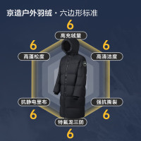 京东京造 热气球黑金大鹅绒服保暖三防户外运动羽绒服男长款 曜石黑 M