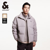 杰克·琼斯(JACK&JONES)冬潮时尚反光字母双立领假两件宽松短款羽绒服外套男装224412032