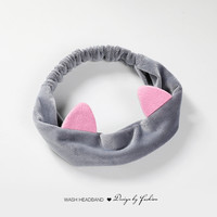 differhand 发带洗脸发箍 薄猫耳灰 DF-K0543
