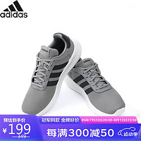 阿迪达斯 adidas百搭透气户外训练跑步低帮运动休闲鞋 UK7.5码41 灰/黑色/浅红