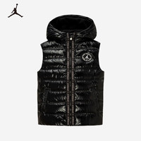 NIKE童装男女童羽绒JORDAN冬季儿童马甲 黑色金色 160(L)