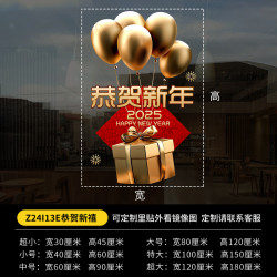 翠青坊 新年装饰玻璃贴纸元旦氛围布置办公室春节静电贴2025蛇年窗花门贴