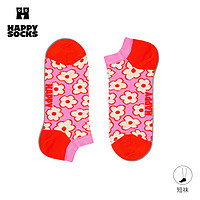 Happy Socks 袜子女秋冬款红色花朵运动棉袜短袜ins潮中筒袜