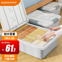 佳帮手床底收纳箱床下衣服被子收纳神器扁平双开盖整理储物箱带双向滑轮 双开盖1米6滑轮【cm】