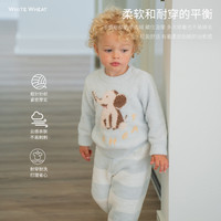 whitewheat男童2024秋冬套装女宝宝家居服连体衣亲子装母女子