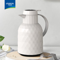 乐唯诗保温壶家用热水瓶玻璃红胆热水壶办公室热水壶大容量热开水瓶暖壶 白色钻纹【白胆】温显款 1L