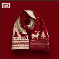 凯蒂猫 Hello Kitty秋冬季百搭保暖围巾氛围学韩系简约圣诞风韩版加厚 均码 麋鹿围巾-红色