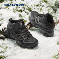 斯凯奇(Skechers)男鞋秋冬季机甲运动户外鞋舒适缓震老爹鞋 黑色/炭灰色 42