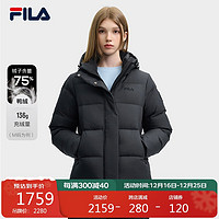 FILA 斐乐 官方女士羽绒服2024冬季时尚休闲简约基础连帽外套