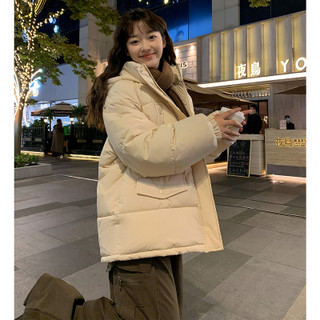 唐狮棉服女流行冬季外套小个子加厚保暖连帽面包服棉袄K