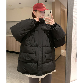 唐狮棉服女流行冬季外套小个子加厚保暖连帽面包服棉袄K