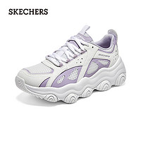 斯凯奇（Skechers）网面男女鞋透气时尚绑带经典复古户外运动跑步鞋896216/894224 白色/薰衣草色/WLV 42.5