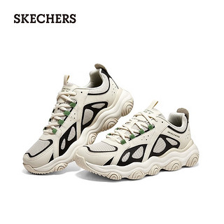 斯凯奇（Skechers）网面男女鞋透气时尚绑带经典复古户外运动跑步鞋896216/894224 男款-自然色/黑色/NTBK 37.5