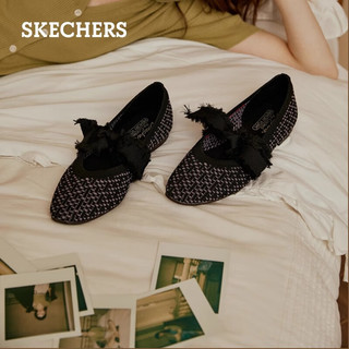 斯凯奇（Skechers）优雅蝴蝶结女鞋时尚简约单鞋复古浅口休闲鞋低帮鞋158676