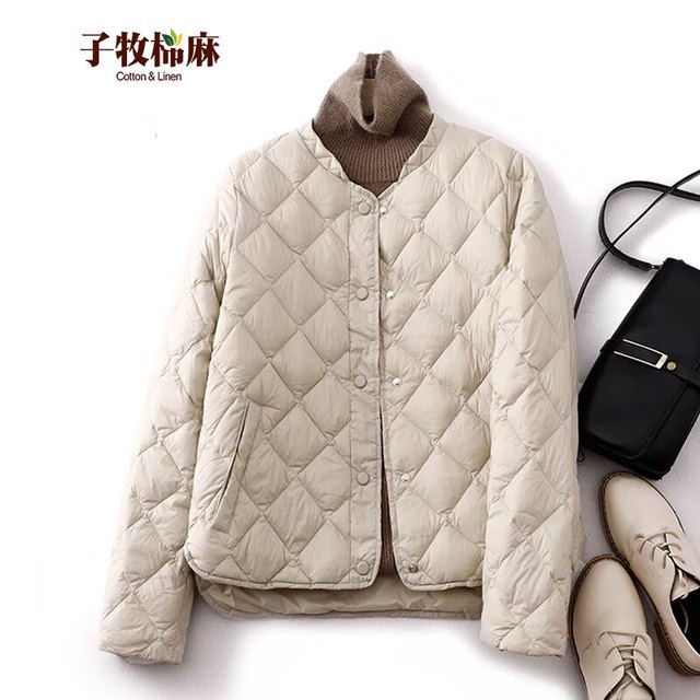 子牧棉麻 女士羽绒服外套