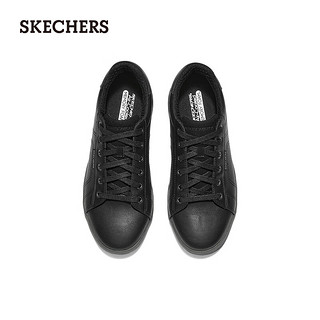 斯凯奇（Skechers）夏季男鞋商务休闲鞋百搭舒适回弹透气通勤平底板鞋210946 黑色/BLK 43